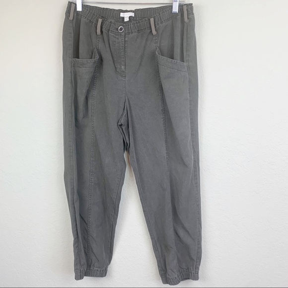 Eileen Fisher Crop Tapered Pants Tencel Twill, Size Small - Picture 1 of 13